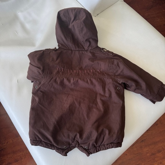Vest jacket parka raincoat 12/18 months fleeced Burberry hood zip brown - Picture 3 of 3